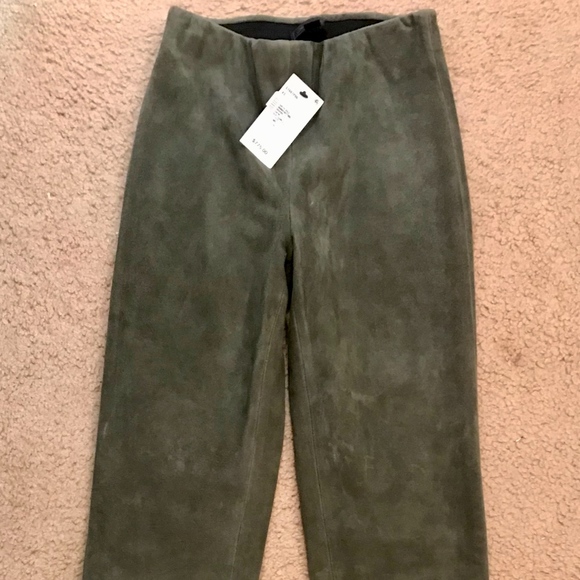 SAKS FIFTH AVENUE SUEDE LEGGINGS SIZE: